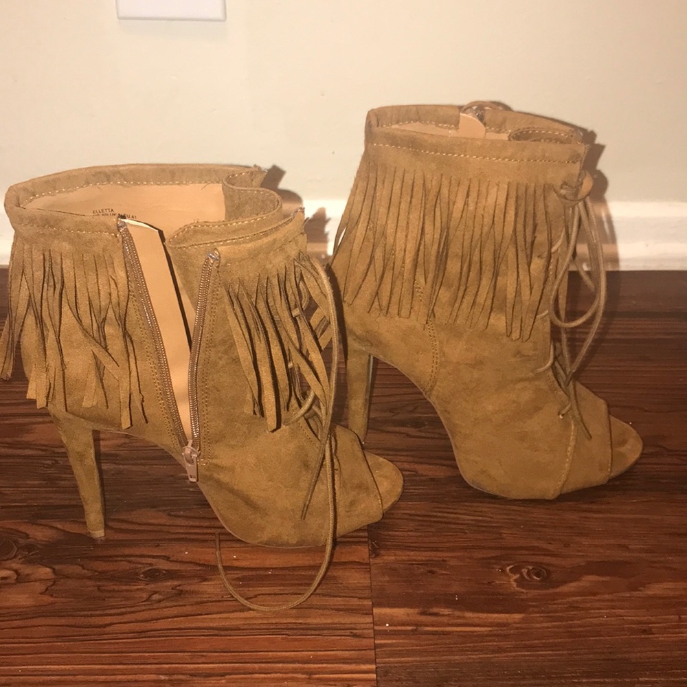 JustFab Brown Suede Booties